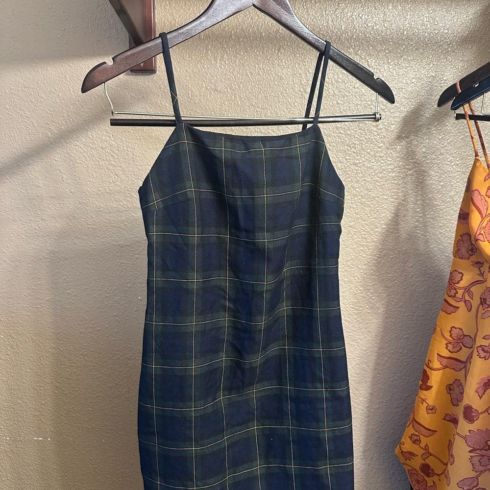 Blue and Green Sheath Mini Dress with Spaghetti Straps
